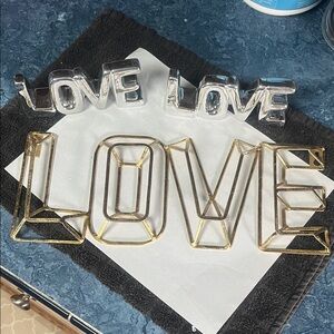 Silver and Gold LOVE Decorative Letters
